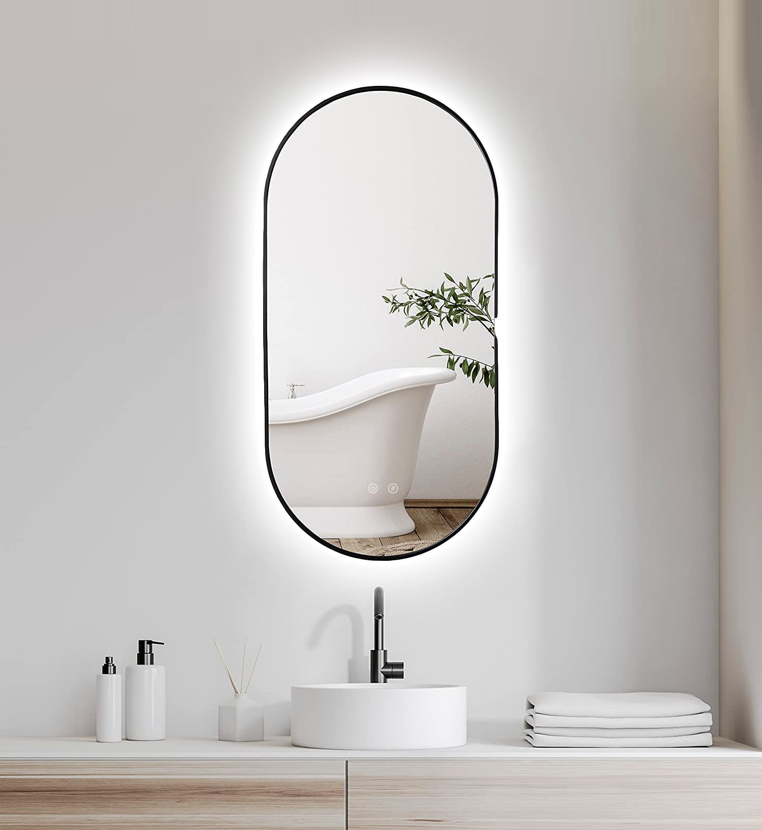 LED-spiegel Selene Goud & Zwart