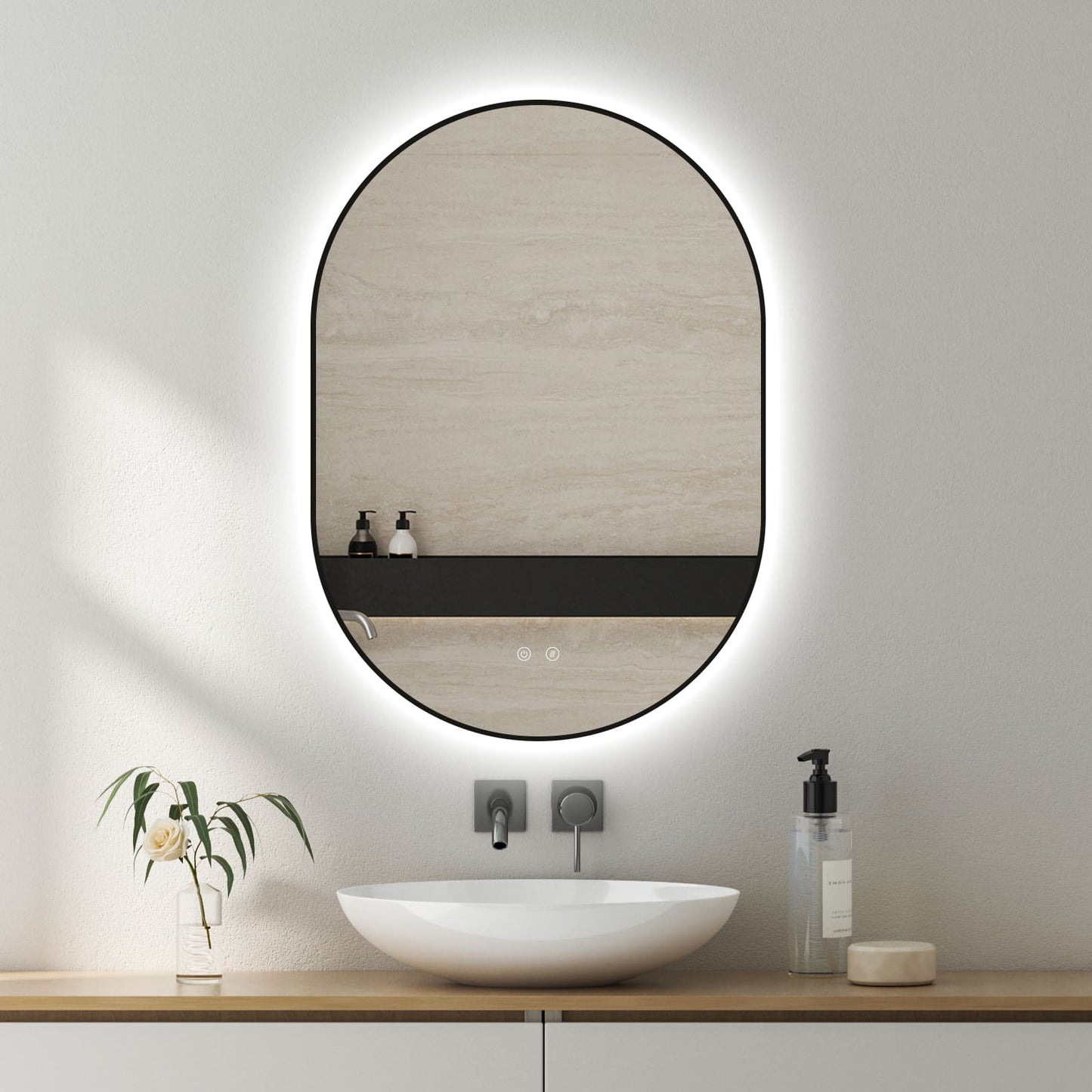 LED-spiegel Selene Goud & Zwart