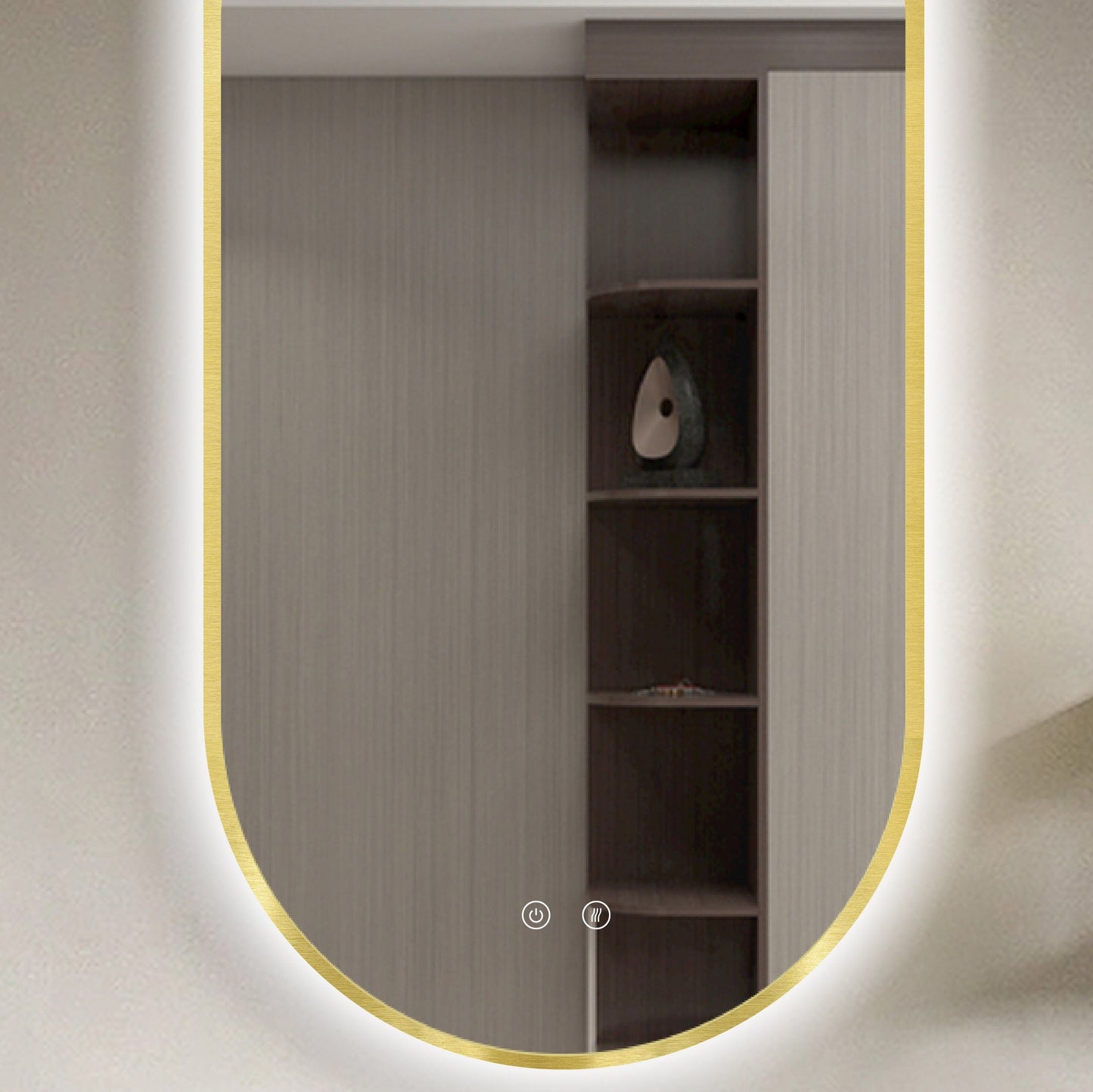 LED-spiegel Selene Goud & Zwart